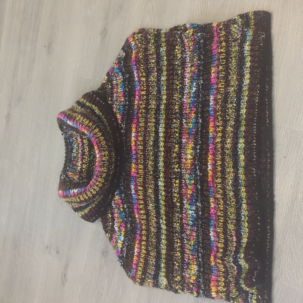 Anthropologie Multicolor Piera Knit Chunky Turtleneck Poncho - Picture 5 of 7